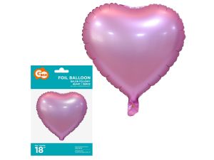 BALON FOLIOWY SERCE MATOWE RÓŻOWE 18" GODAN