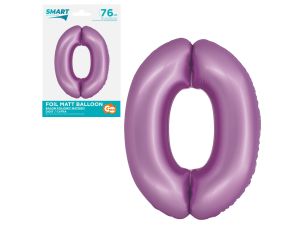 BALON FOLIOWY SMART CYFRA 0 LAWENDOWA MATOWA 76CM