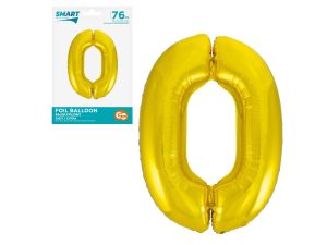BALON FOLIOWY SMART "CYFRA 0" ZŁOTA 76CM