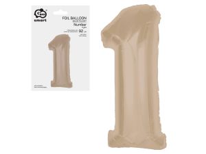BALON FOLIOWY SMART CYFRA 1 MAT LATTE 92CM GODAN