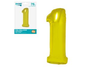 BALON FOLIOWY SMART "CYFRA 1" ZŁOTA 76CM