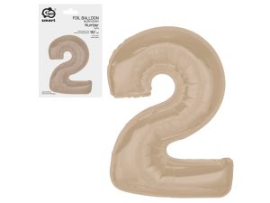 BALON FOLIOWY SMART CYFRA 2 MAT LATTE 92CM GODAN