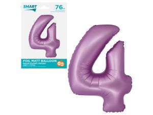 BALON FOLIOWY SMART CYFRA 4 LAWENDOWA MATOWA 76CM