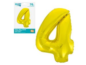 BALON FOLIOWY SMART "CYFRA 4" ZŁOTA 76CM