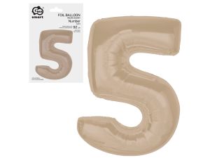 BALON FOLIOWY SMART CYFRA 5 MAT LATTE 92CM GODAN
