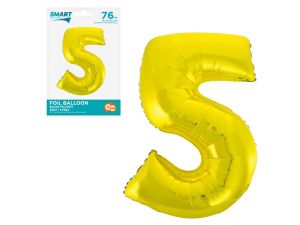 BALON FOLIOWY SMART "CYFRA 5" ZŁOTA 76CM