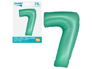 BALON FOLIOWY SMART CYFRA 7 MIĘTOWA MATOWA 76CM