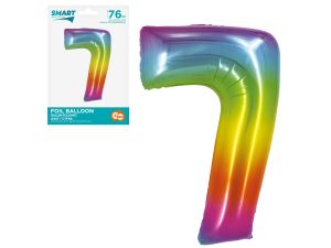 BALON FOLIOWY SMART "CYFRA 7" TĘCZOWA 76CM