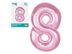 BALON FOLIOWY SMART CYFRA 8 J.RÓŻOWA 92CM GODAN
