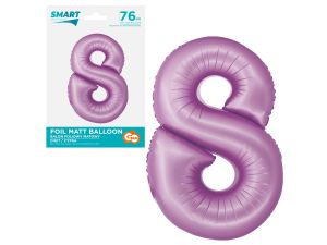 BALON FOLIOWY SMART CYFRA 8 LAWENDOWA MATOWA 76CM