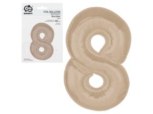 BALON FOLIOWY SMART CYFRA 8 MAT LATTE 92CM GODAN