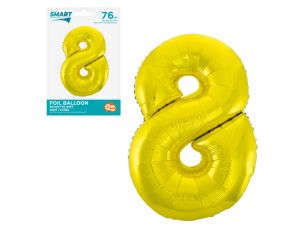 BALON FOLIOWY SMART "CYFRA 8" ZŁOTA 76CM