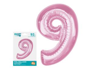 BALON FOLIOWY SMART CYFRA 9 J.RÓŻOWA 92CM GODAN