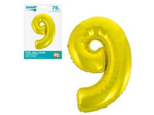 BALON FOLIOWY SMART "CYFRA 9" ZŁOTA 76CM