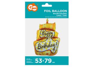 BALON FOLIOWY TORT HAPPY BIRTHDAY 53X79CM GODAN