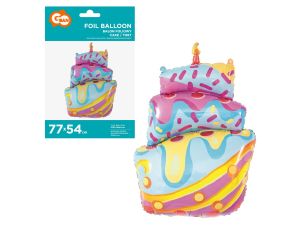 BALON FOLIOWY TORT Z LUKREM 77CM