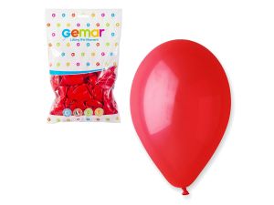 BALON G110 PASTEL 12" CZERWONY 45" 100SZT GODAN