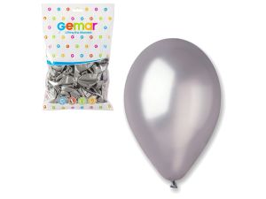 BALON GM110 METAL 12" SREBRNY 100SZT GODAN