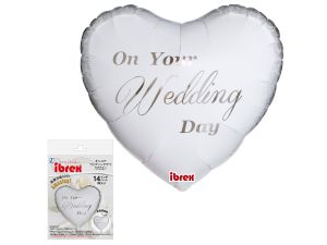 BALON IBREX HEL SERCE 14" WHITE ON YOUR WEDDING 