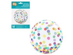 BALON KRYSZTAŁOWY KOLOROWE GROCHY 18" GODAN