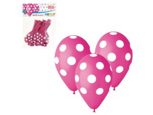 BALON PREMIUM GROCHY RÓŻOWE 12" 5SZT GODAN