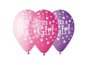 BALON PREMIUM  IT'S A GIRL 12''  5 SZT GODAN