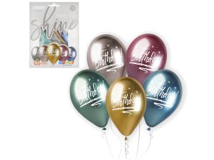 BALON SHINY PREMIUM HEL HAPPY BIRTHDAY 13" 5SZT 