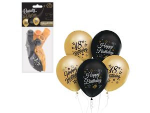 BALONY B&C 12" Z NADR 18 ZŁOTE I CZARNE 5SZT