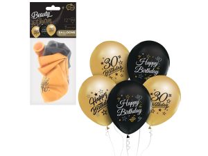 BALONY B&C 12" Z NADR 30 ZŁOTE I CZARNE 5SZT GODAN