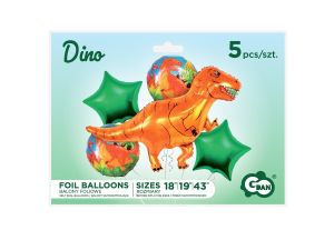 BALONY FOLIOWE ZESTAW DINO 5SZT GODAN