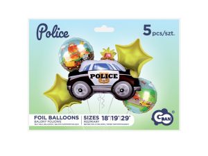 BALONY FOLIOWE ZESTAW POLICJA 5SZT GODAN