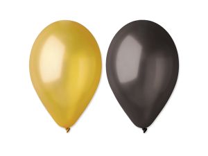 BALONY GM90 METAL10" ZŁOTE I CZARNE 50SZT GODAN