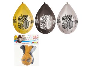 BALONY PREMIUM 50 STO LAT METALICZNE 12" 6SZT
