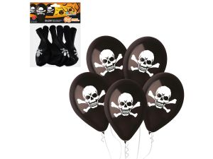 BALONY PREMIUM CZASZKA CZARNE 12 CALI 5SZT