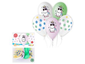 BALONY PREMIUM HEL WESOŁY JEDNOROŻEC 13" 5SZT