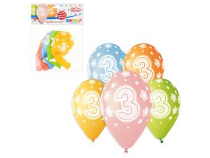 BALONY PREMIUM HEL Z NADRUKIEM 3, 13CALI/5SZT