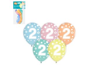 BALONY Z CYFRAMI 2 12" 5SZT GODAN