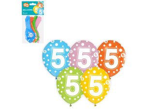 BALONY Z CYFRAMI 5 12" 5SZT GODAN
