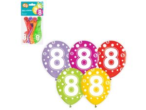 BALONY Z CYFRAMI 8 12" 5SZT GODAN