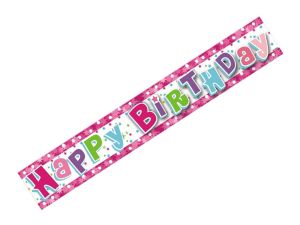 BANNER HAPPY BIRTHDAY 1,8 RÓŻOWY GODAN