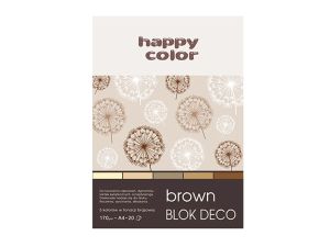 BLOK DECO BROWN HAPPY COLOR  A4 20 ARK 170G 5 KOL