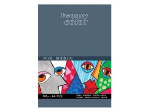 BLOK MIX MEDIA ART A4 25 ARK 200G HAPPY COLOR
