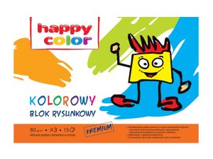 BLOK RYSUKOWY KOLOR A3 80G 15 ARKUSZY HAPPY COLOR