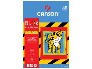 BLOK RYSUNKOWY KOLOR A4 CANSON 10 KARTEK 80G