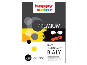 BLOK TECHNICZNY BIAŁY A3 250G 10 ARKUSZY HAPPY COL