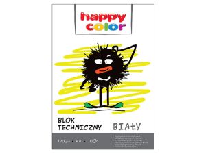 BLOK TECHNICZNY BIAŁY A4 170G 10 ARKUSZY HAPPY COL