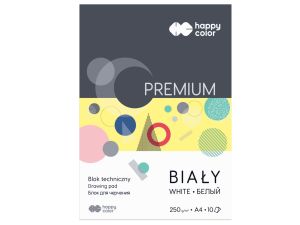 BLOK TECHNICZNY BIAŁY A4 250G 10 ARKUSZY HAPPY COL