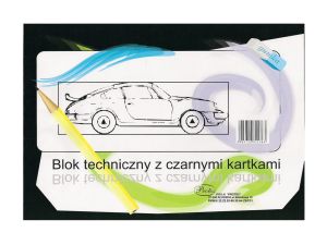 BLOK TECHNICZNY CZARNE KARTKI A4 PROTOS