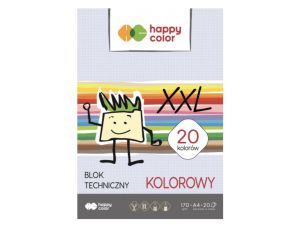 BLOK TECHNICZNY KOLOROWY A4 170G 20 ARKUSZY HAPPY