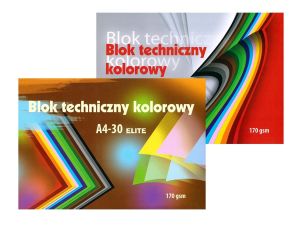 BLOK TECHNICZNY KOLOROWY ELITE A4-30 KRESKA